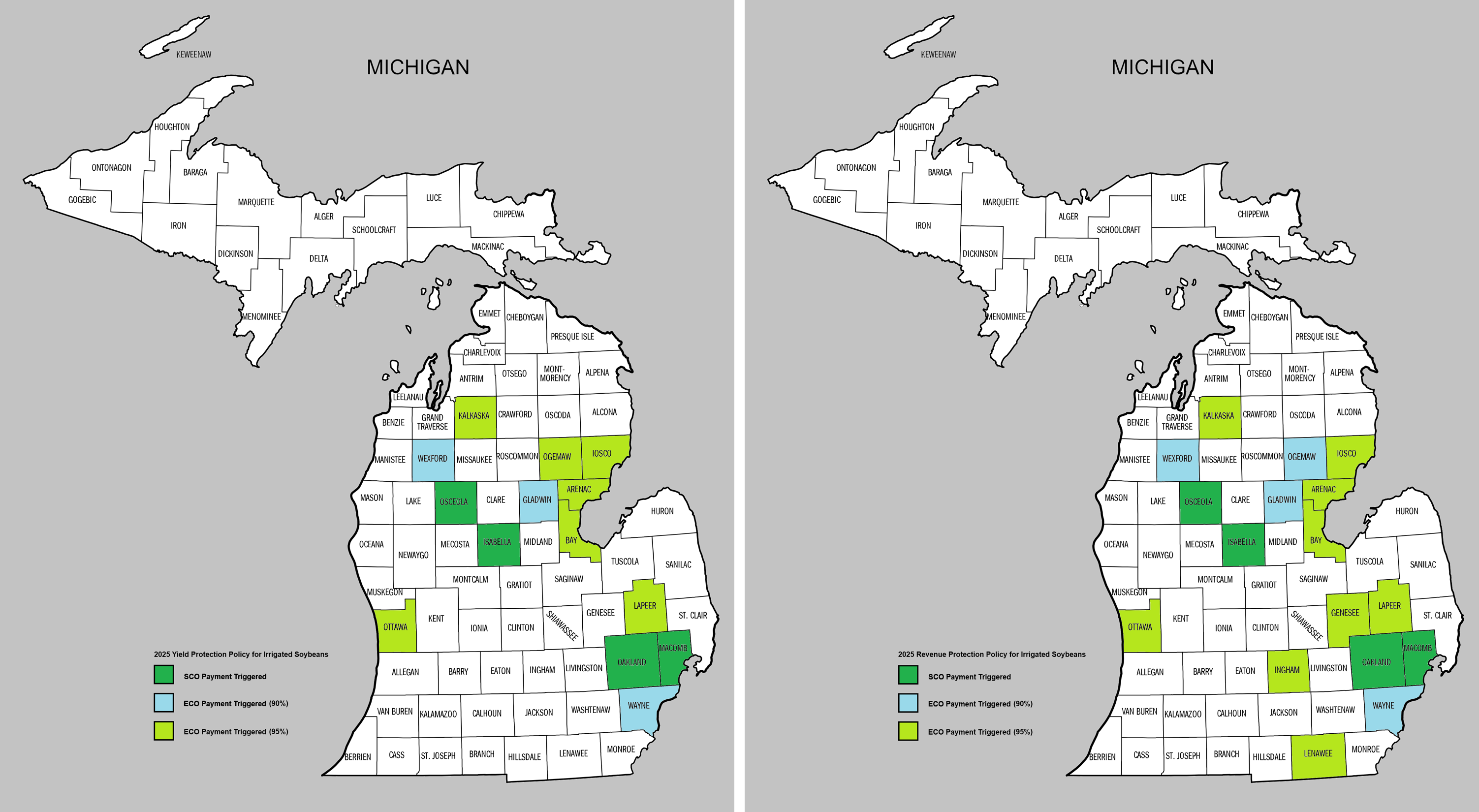 maps depicting counties listed in the text of this section